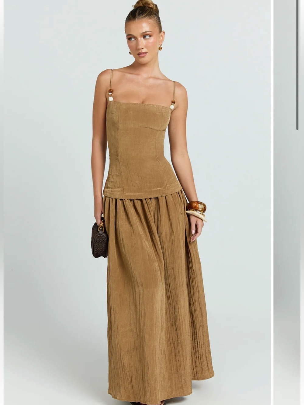Showpo Caramel Brown Strappy Maxi Dress